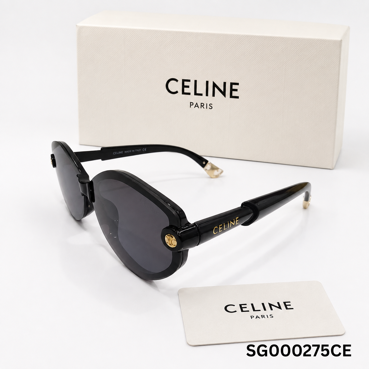 Celine Triomphe Layered Butterfly Sunglasses – Glossy Black
