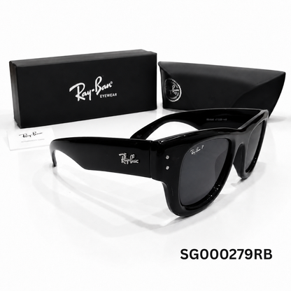 Ray-Ban Bold Shield Square Sunglasses – Glossy Black