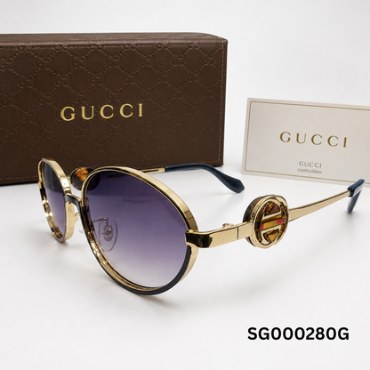 Gucci GG Medallion Oval Gradient Sunglasses
