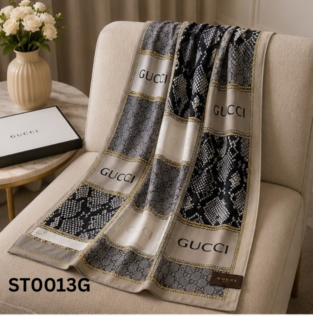Gucci Snake Print Silk Blend Luxury Stole