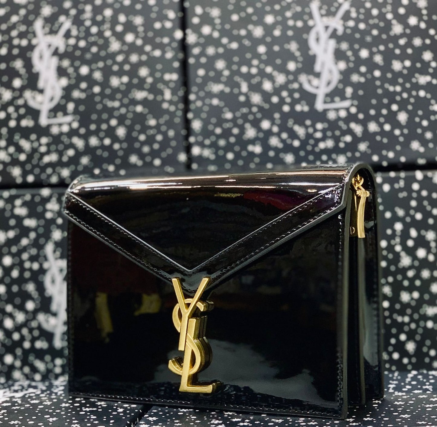 Saint Laurent Style Monogram Chain Shoulder Bag