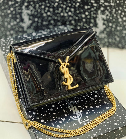 Saint Laurent Style Monogram Chain Shoulder Bag