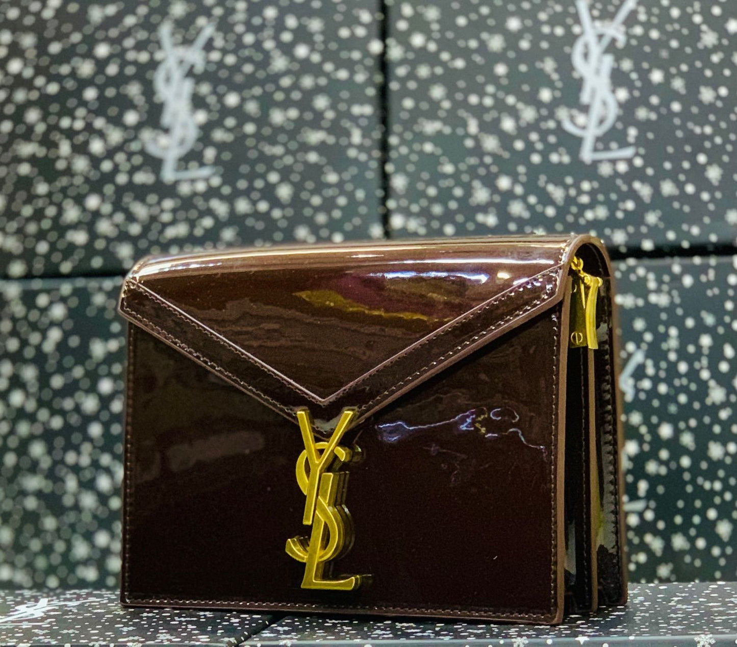 Saint Laurent Style Monogram Chain Shoulder Bag