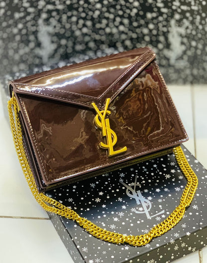 Saint Laurent Style Monogram Chain Shoulder Bag