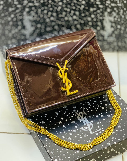 Saint Laurent Style Monogram Chain Shoulder Bag