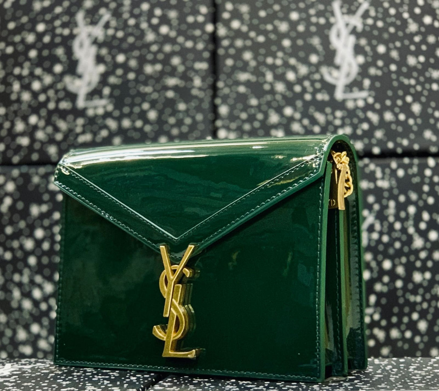 Saint Laurent Style Monogram Chain Shoulder Bag