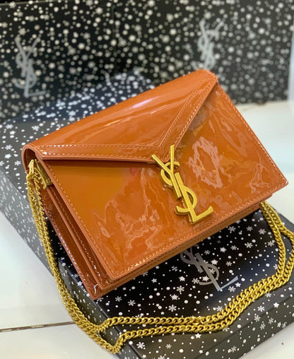Saint Laurent Style Monogram Chain Shoulder Bag