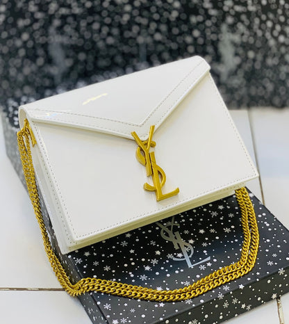 Saint Laurent Style Monogram Chain Shoulder Bag