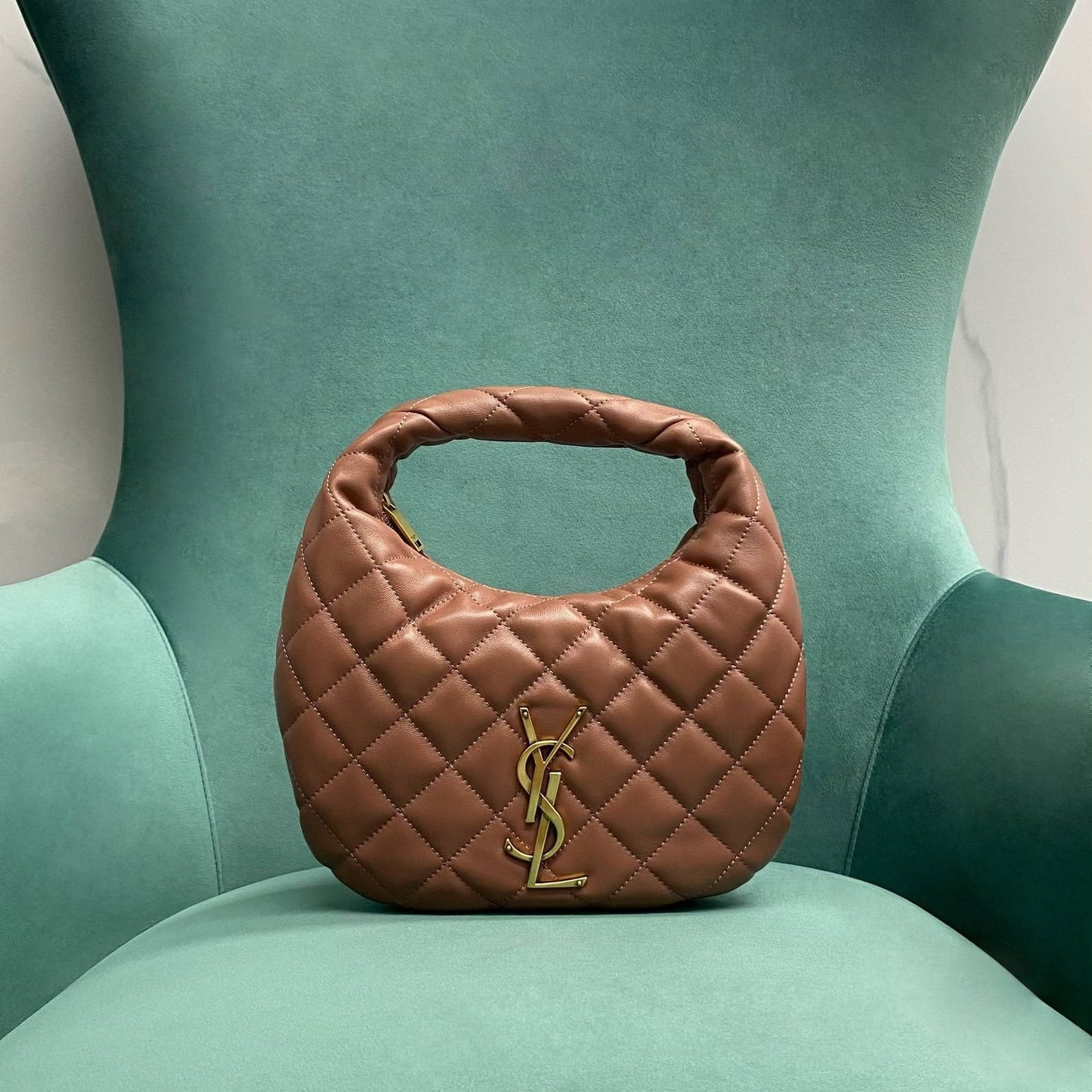 Saint Laurent YSL Quilted Mini Monogram Hobo Bag