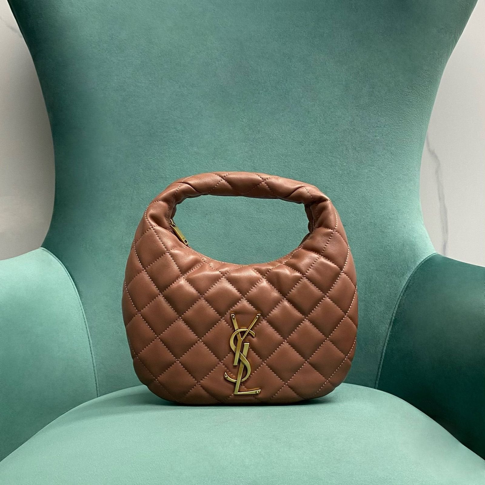 Saint Laurent YSL Quilted Mini Monogram Hobo Bag