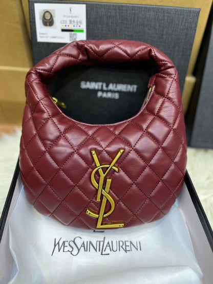 Saint Laurent YSL Quilted Mini Monogram Hobo Bag
