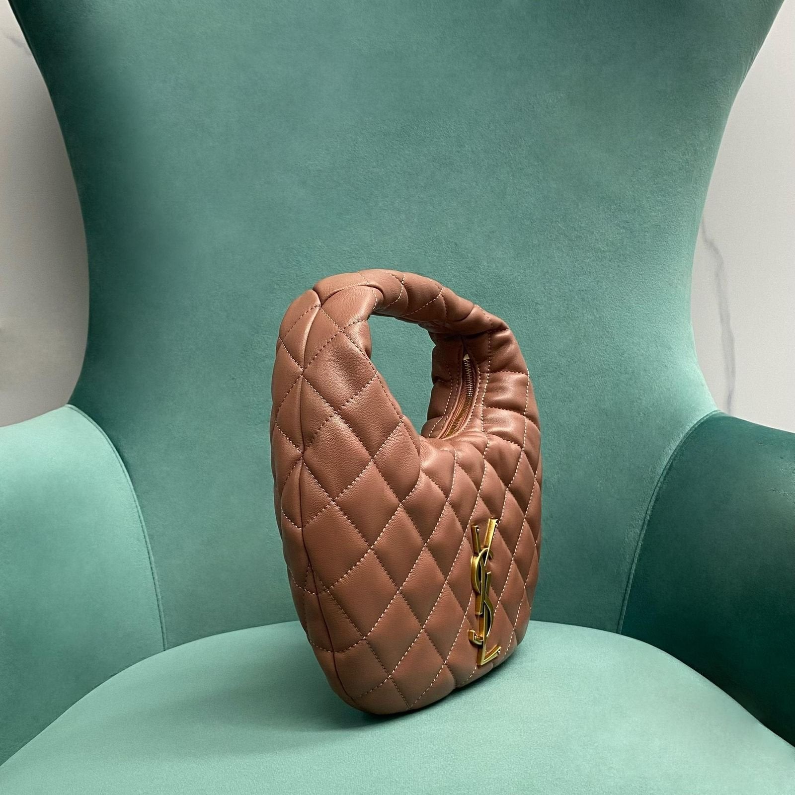 Saint Laurent YSL Quilted Mini Monogram Hobo Bag