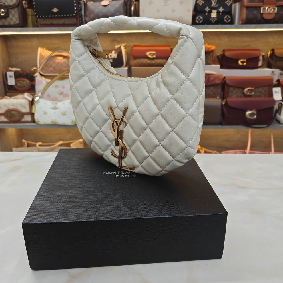 Saint Laurent YSL Quilted Mini Monogram Hobo Bag