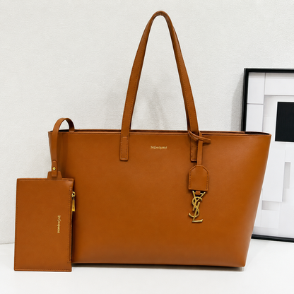 Saint Laurent East West Leather Tote Bag