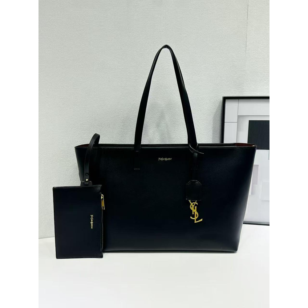 Saint Laurent East West Leather Tote Bag