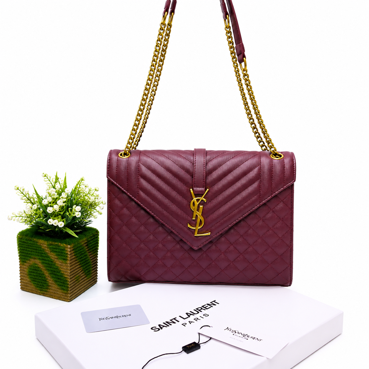 Saint Laurent Envelope Large Chain Shoulder Bag
