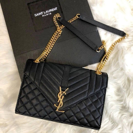 Saint Laurent Envelope Medium Chain Bag (Matelassé Leather)