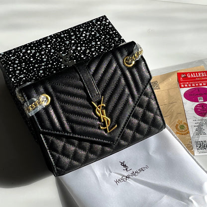 Saint Laurent Envelope Medium Chain Bag (Matelassé Leather)