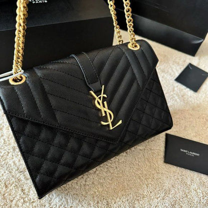 Saint Laurent Envelope Medium Chain Bag (Matelassé Leather)