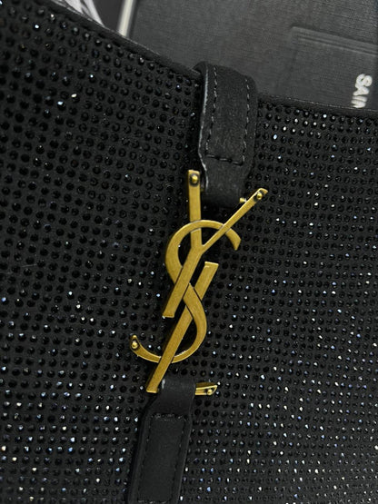 Saint Laurent Le 5 À 7 Hobo Bag (Embellished Leather – Black)