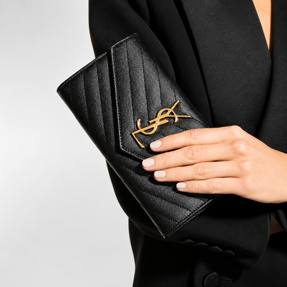 Saint Laurent Monogram Envelope Flap Wallet