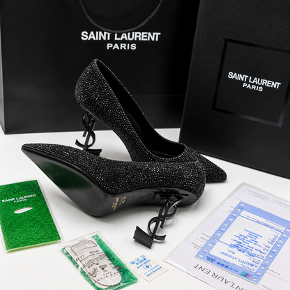 Saint Laurent Opyum Crystal Embellished Pumps (YSL Heel)