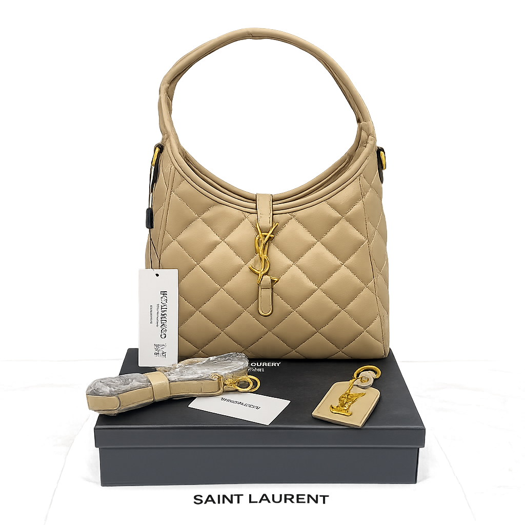 Saint Laurent Quilted Hobo Shoulder Bag