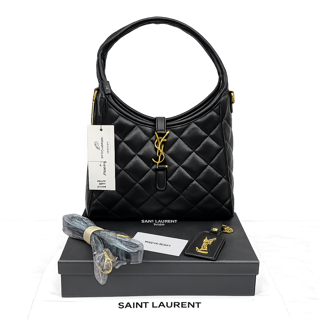 Saint Laurent Quilted Hobo Shoulder Bag