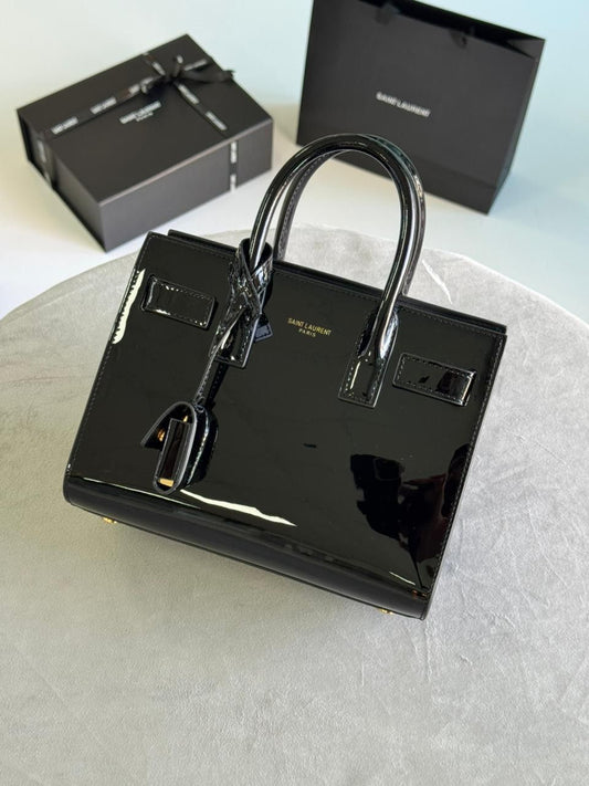 Saint Laurent Style Patent Mini Sac Tote
