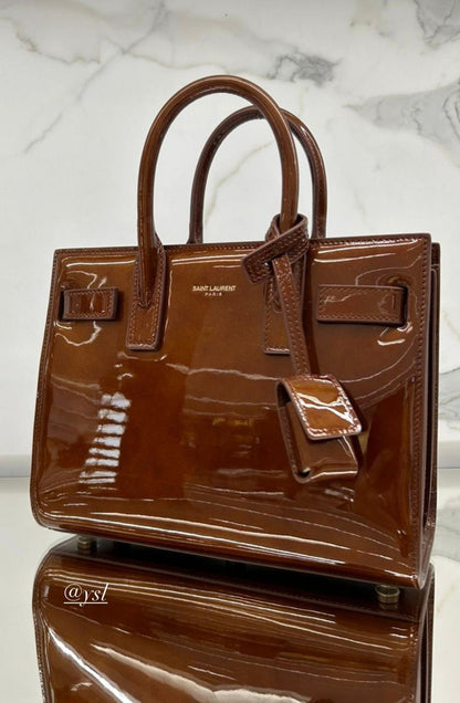 Saint Laurent Style Patent Mini Sac Tote