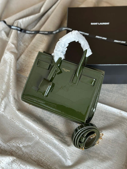 Saint Laurent Style Patent Mini Sac Tote