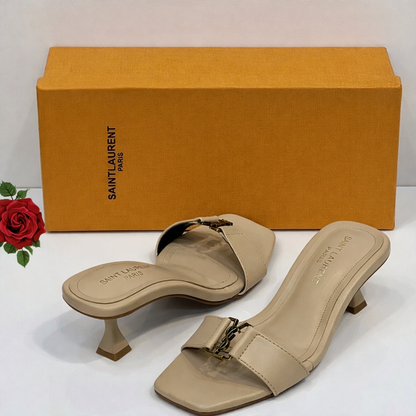 Saint Laurent YSL Logo Mule Heels