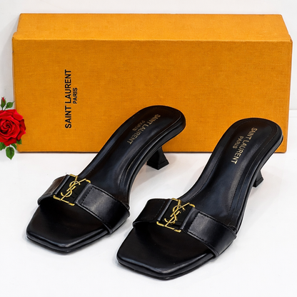 Saint Laurent YSL Logo Mule Heels