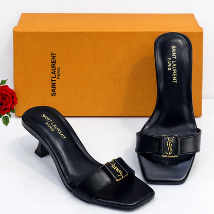 Saint Laurent YSL Logo Mule Heels