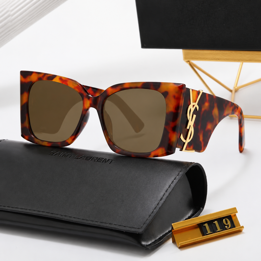 Saint Laurent-Inspired Bold Square YSL Logo Sunglasses