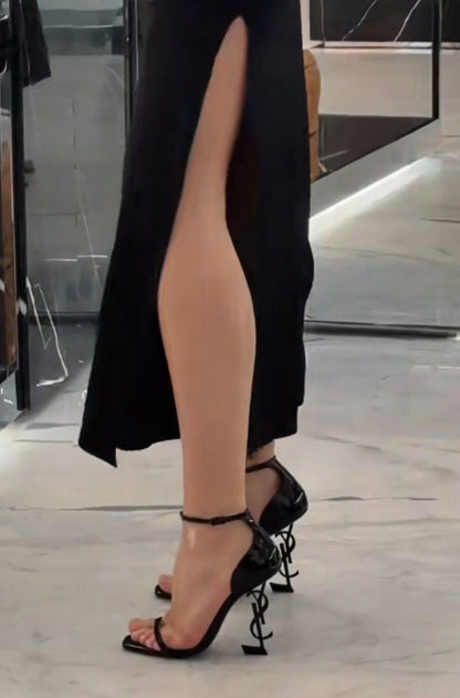 Saint Laurent Crystal Strap High-Heel Sandals