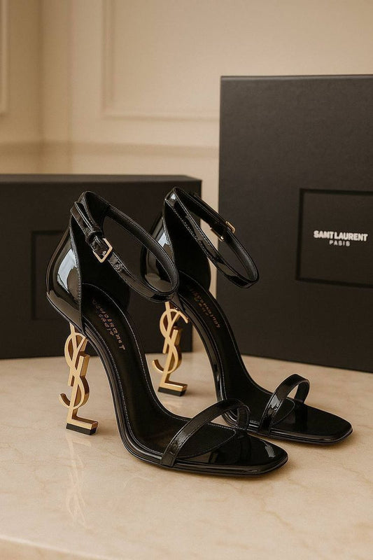 Saint Laurent Crystal Strap High-Heel Sandals