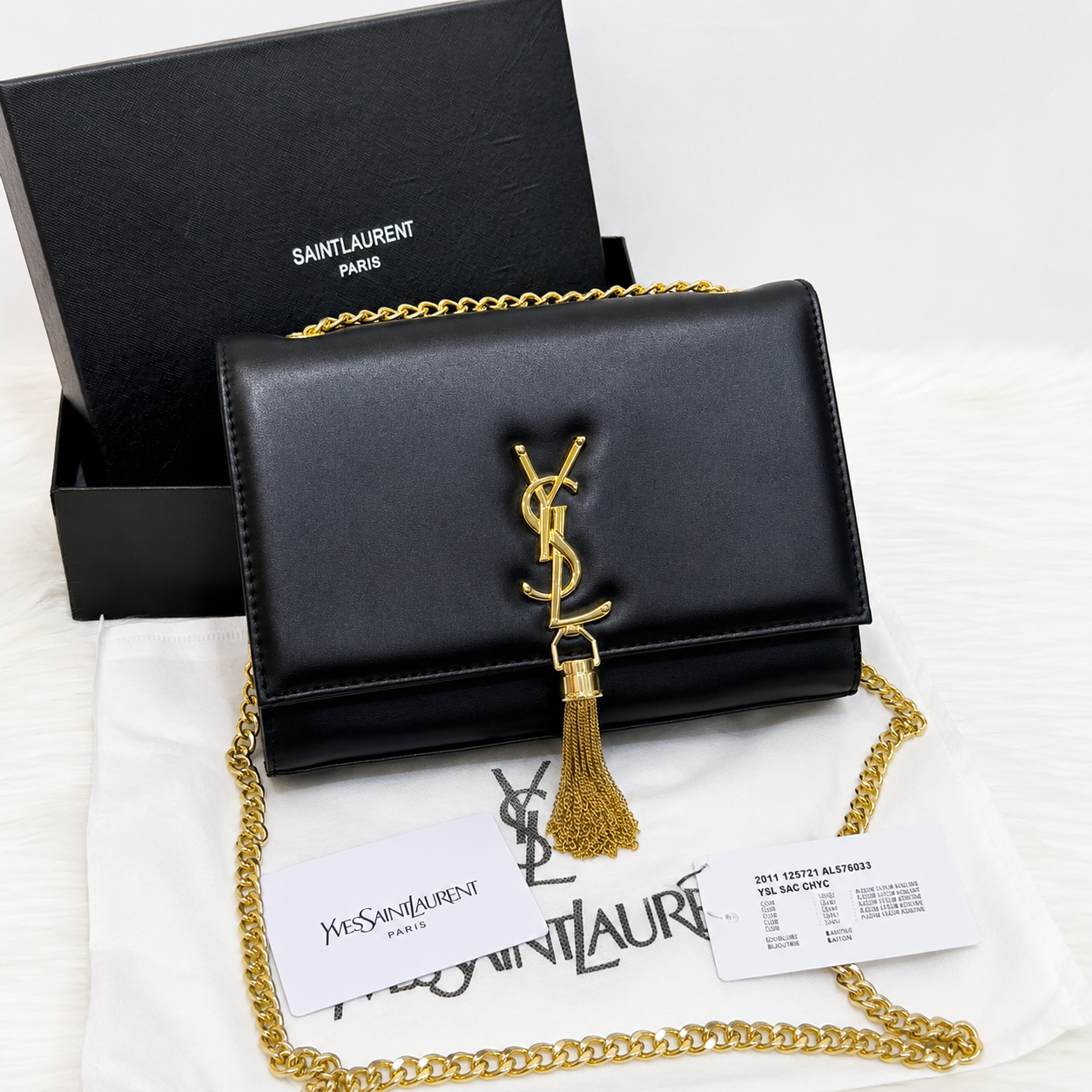 Saint Laurent Kate Tassel Crossbody Bag - Black