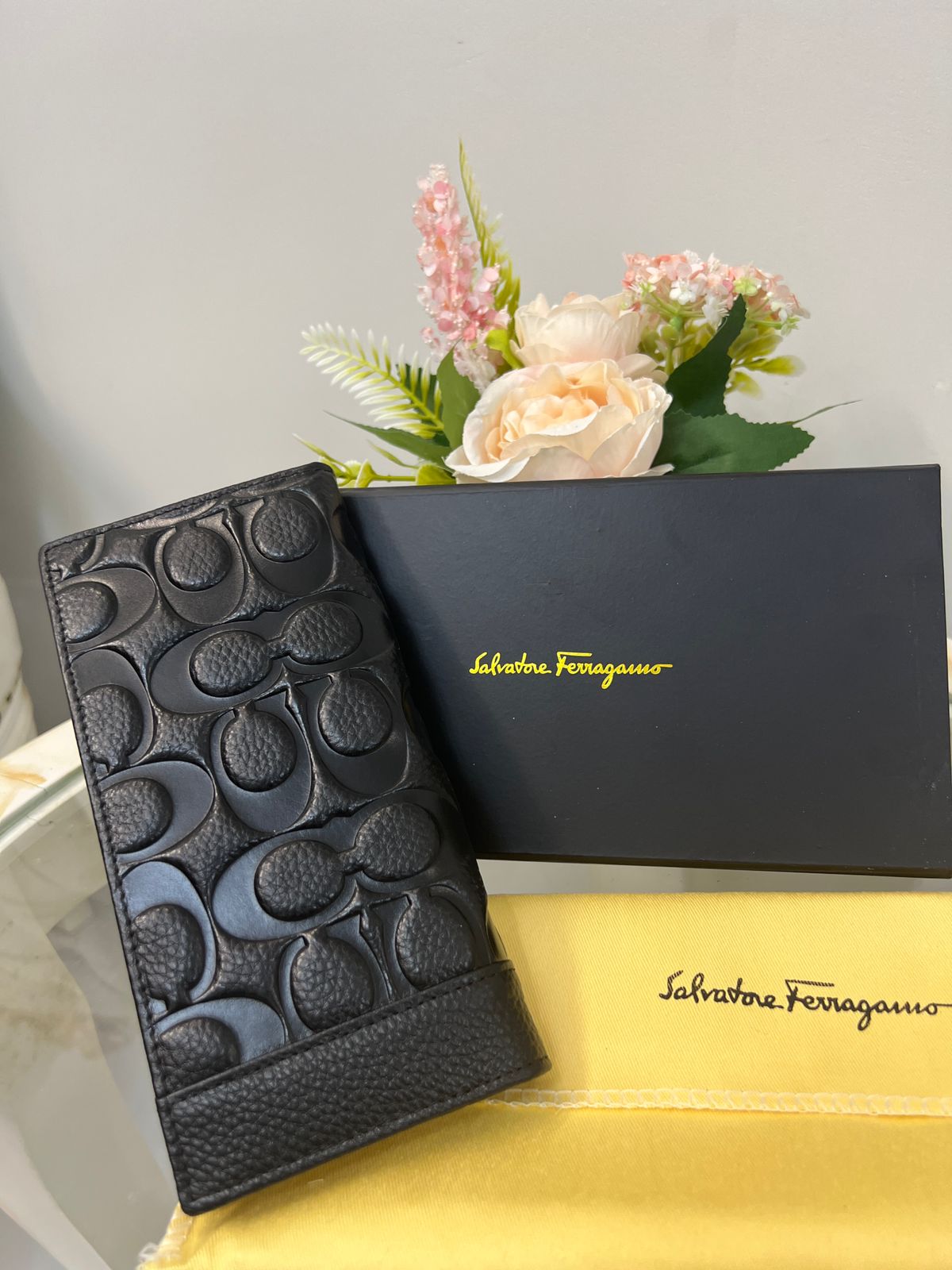 Salvatore Ferragamo Gancini Pattern Long Wallet Style