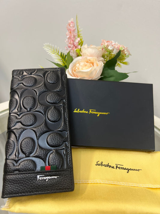Salvatore Ferragamo Gancini Pattern Long Wallet Style