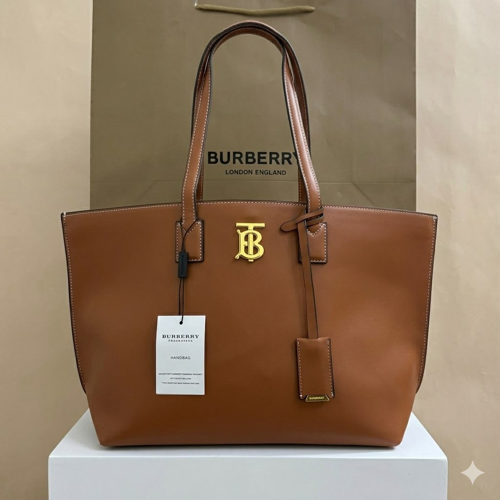 Burberry TB Leather Tote Bag