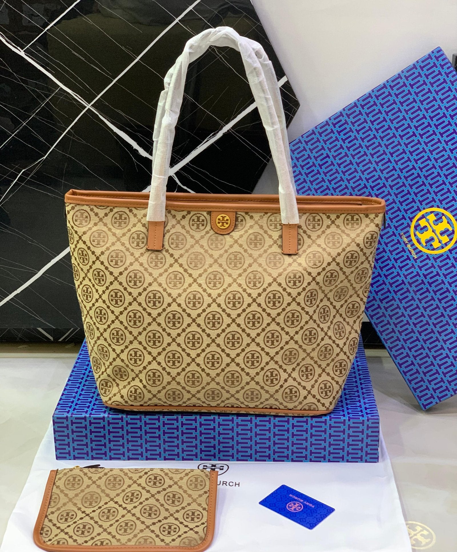 Tory Burch T Monogram Jacquard Tote Bag