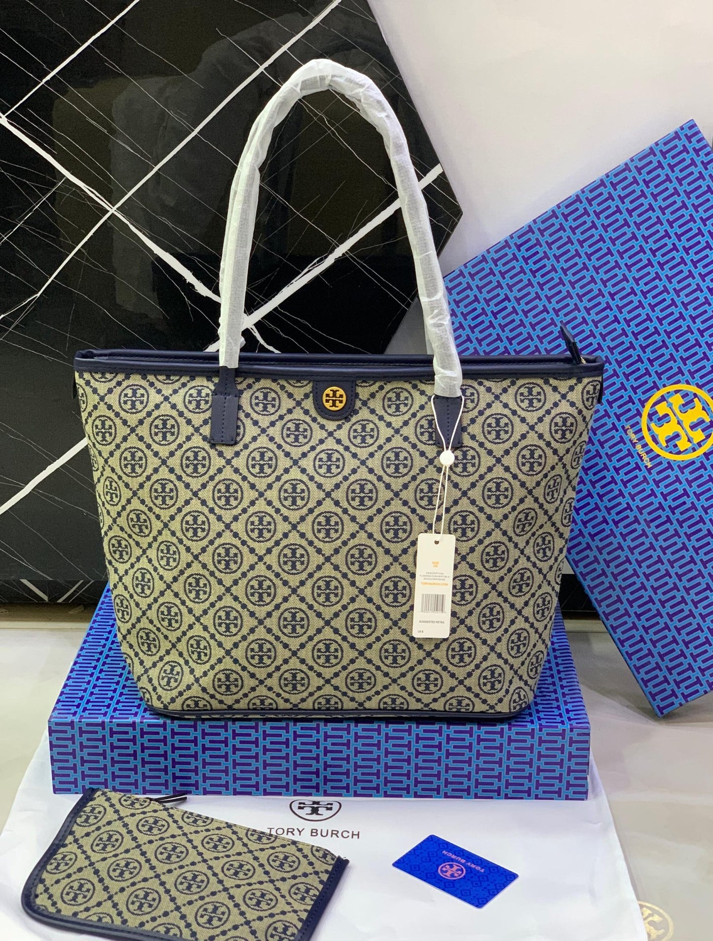 Tory Burch T Monogram Jacquard Tote Bag