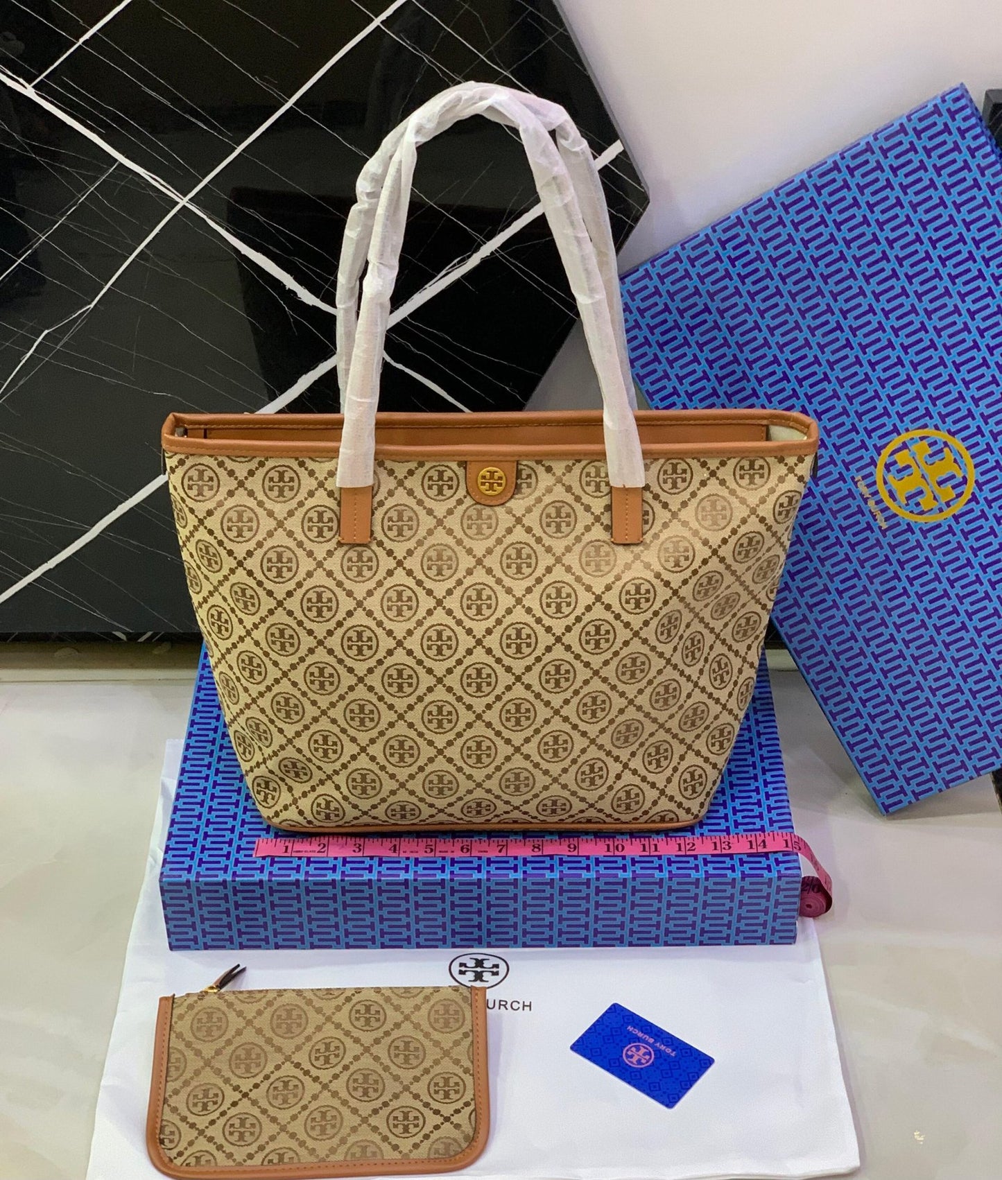 Tory Burch T Monogram Jacquard Tote Bag