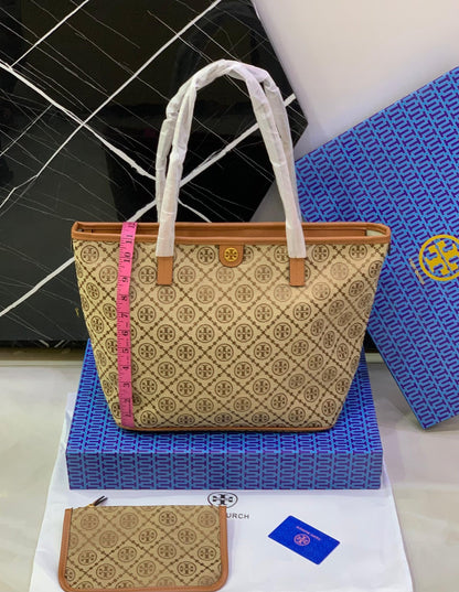 Tory Burch T Monogram Jacquard Tote Bag