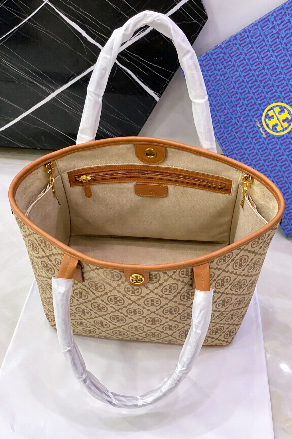 Tory Burch T Monogram Jacquard Tote Bag