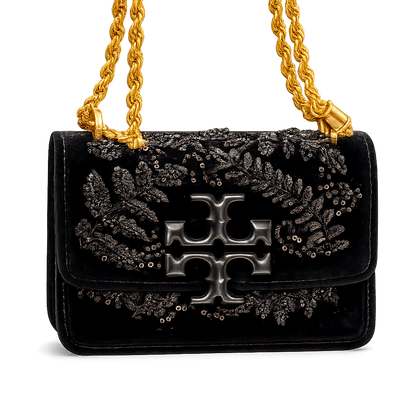 Tory Burch Embroidered Velvet Chain Bag