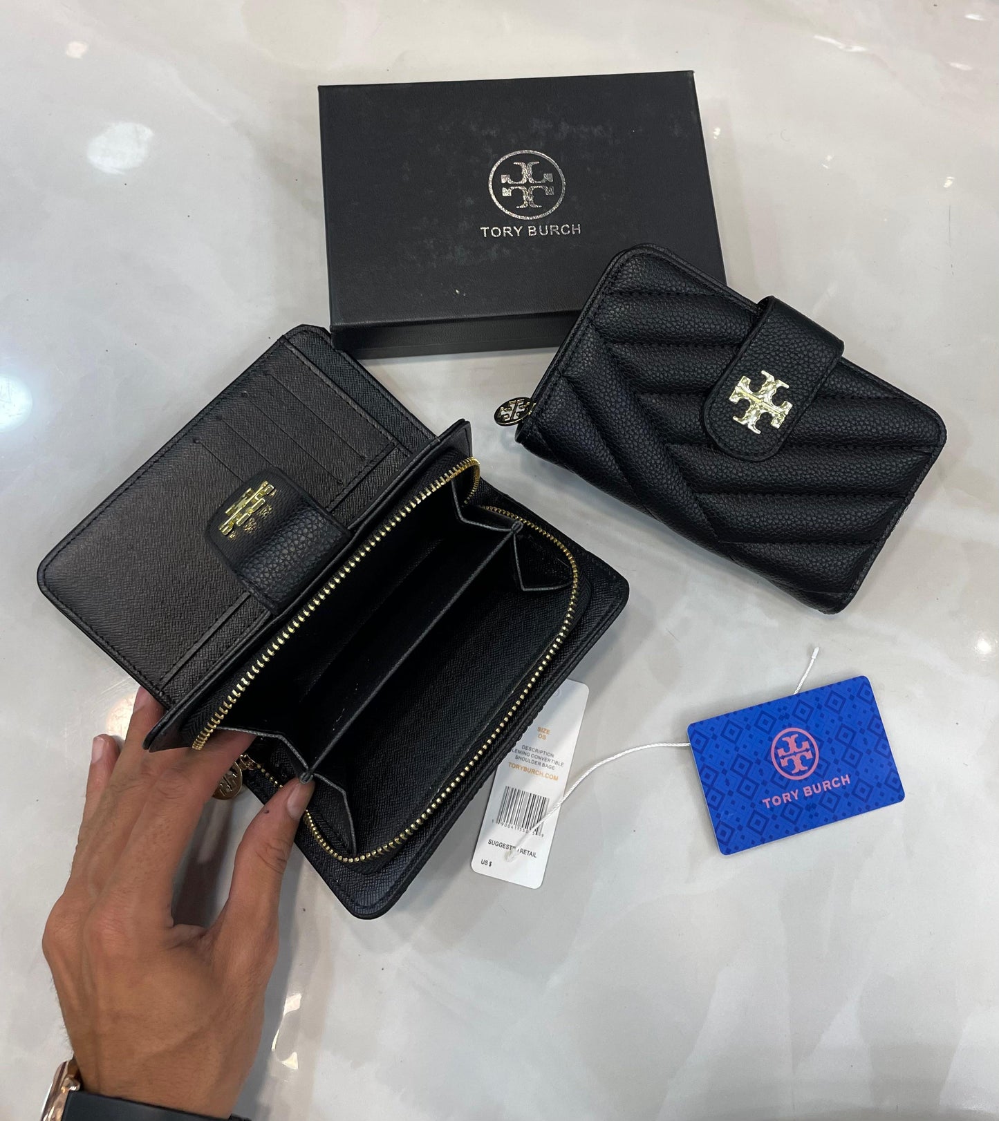 Tory Burch Kira Chevron Compact Wallet