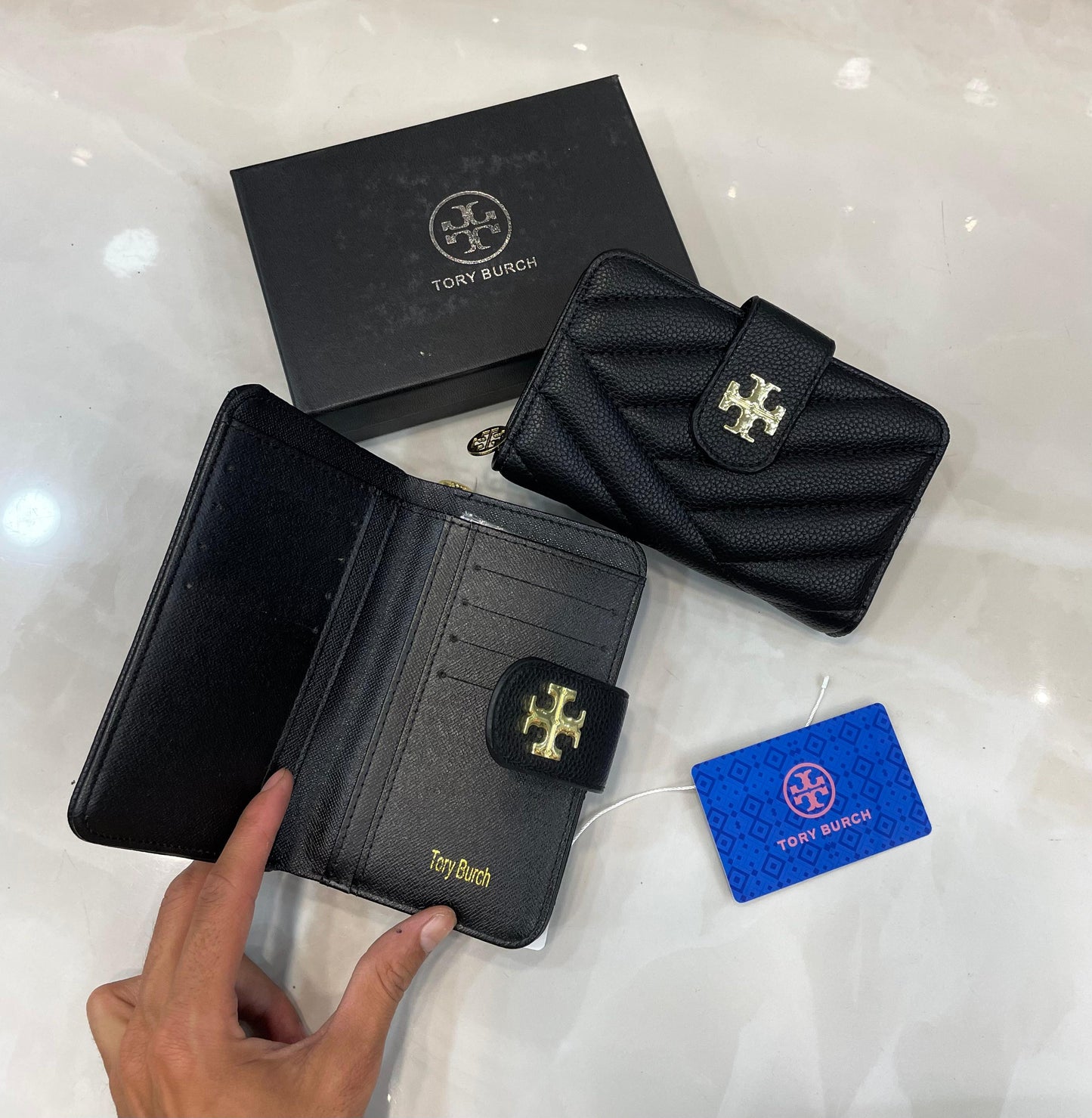 Tory Burch Kira Chevron Compact Wallet