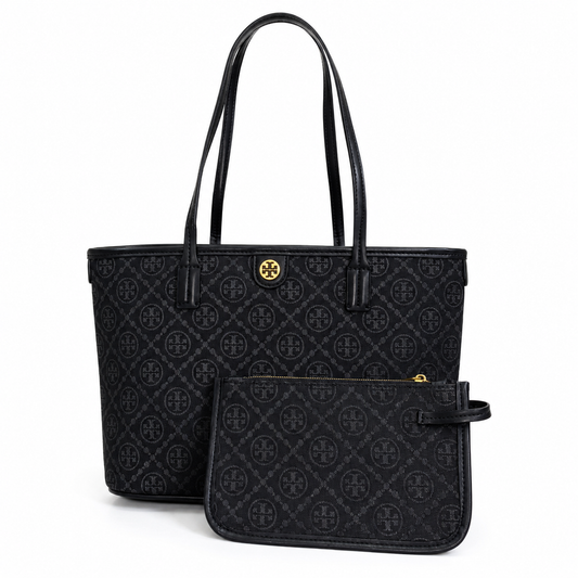 Tory Burch Monogram Canvas Tote Bag